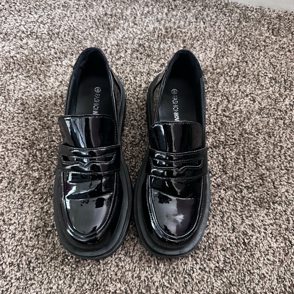 Fashion Nova Shiny Black Men's Loafers